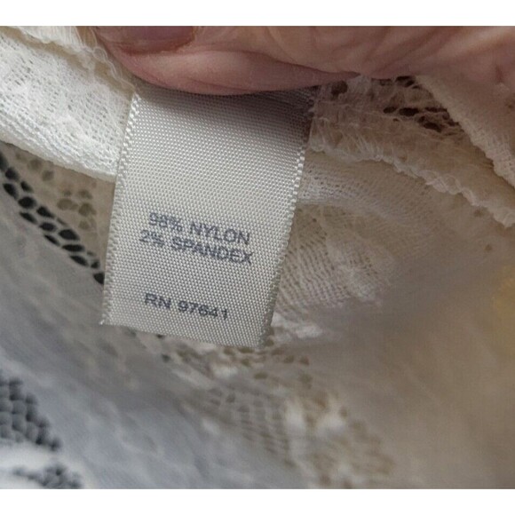 J Jill Ivory Stretch Lace Open Cardigan Large Romantic Fairycore Boho Sheer Y2K - Picture 9 of 12
